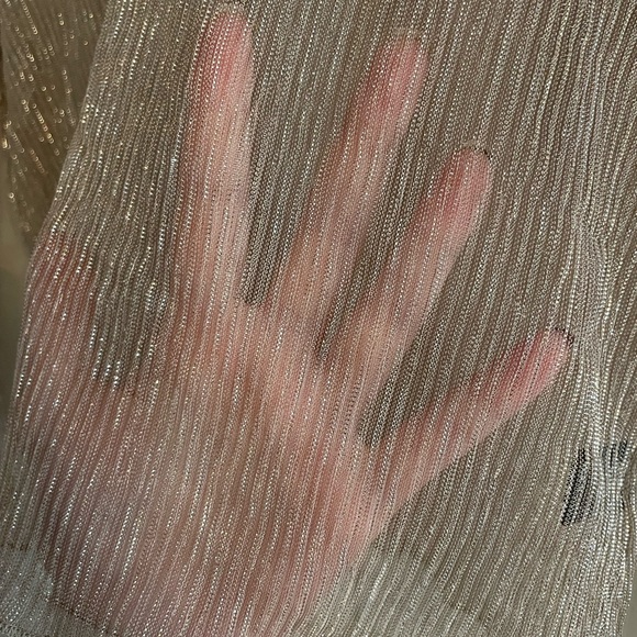 Blāshe Gold Festive Sparkly Sheer Long Sleeve Top - Picture 3 of 6